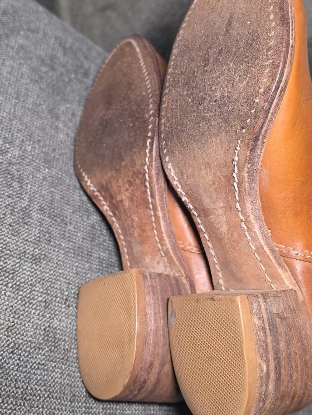 Vintage 70s ACME Leather Winter Campus Boots Sherpa Lined USA Made 7.5 - Picture 10 of 14